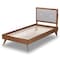 Baxton Studio Laima Mid-Century Light Grey Fabric Upholstered and Walnut Brown Finished Wood Platform Bed-Twin 191-11522-11159-ZORO - alternate 6